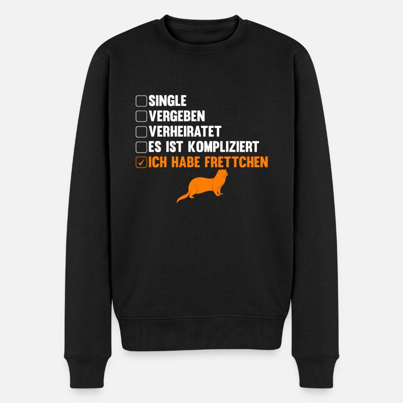 Es ist kompliziert ich habe Frettchen - Männer Premium Bio Pullover - Schwarz