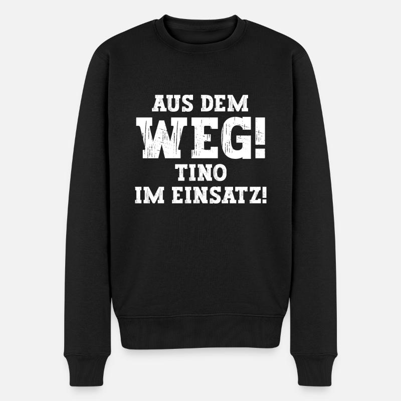 Tino Lustiger Spruch Vorname Name Tino - Männer Premium Bio Pullover - Schwarz