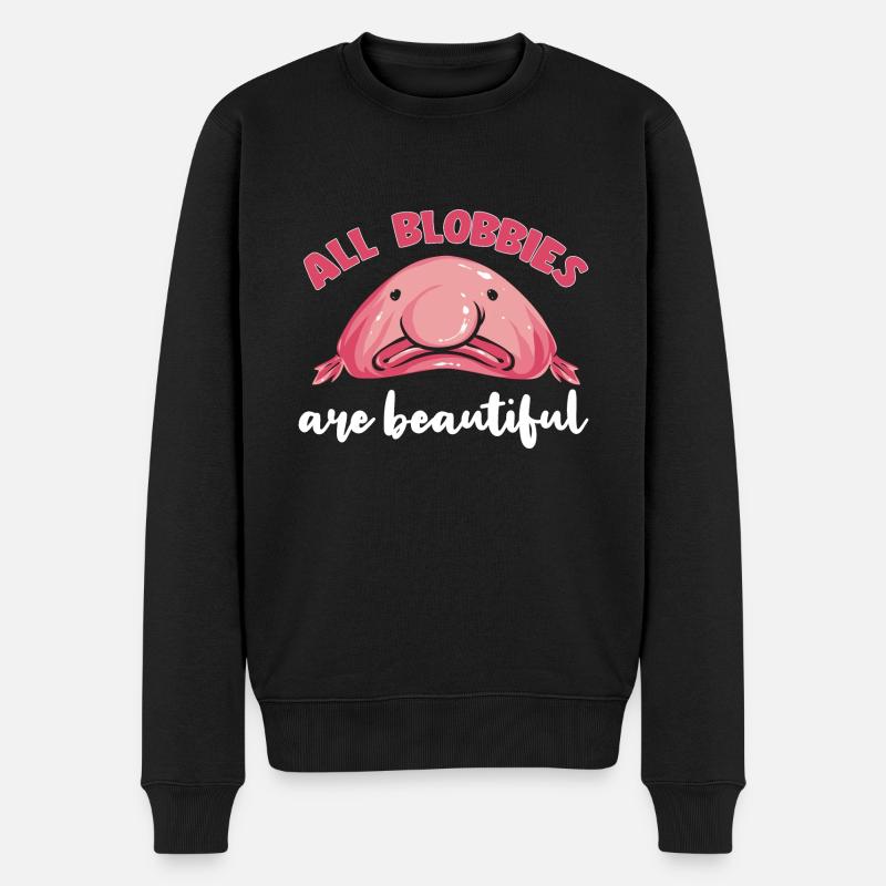 Blobfisch - Männer Premium Bio Pullover - Schwarz