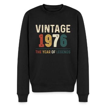 48 Jahre alter Jahrgang 1974 Geschenke zum 48. Geburtstag - Männer Premium Bio Pullover - Schwarz - Vorne - Nico (187cm)