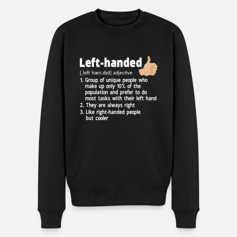 Linkshänder - Männer Premium Bio Pullover - Schwarz