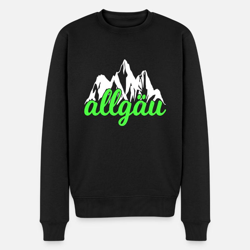 Allgäu Berge Wandern Klettern - Männer Premium Bio Pullover - Schwarz