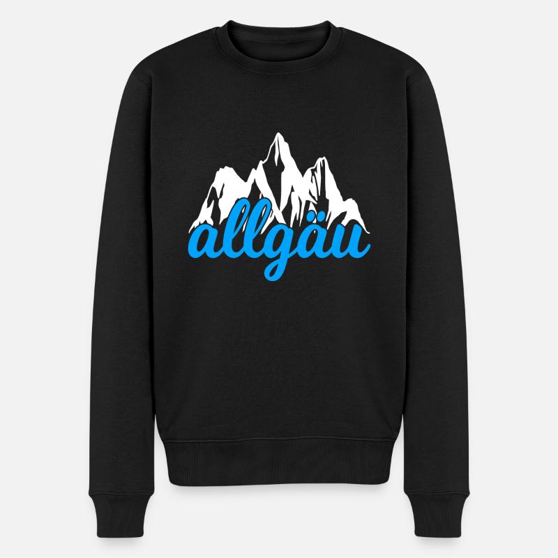Allgäu Berge Wandern Klettern - Männer Premium Bio Pullover - Schwarz