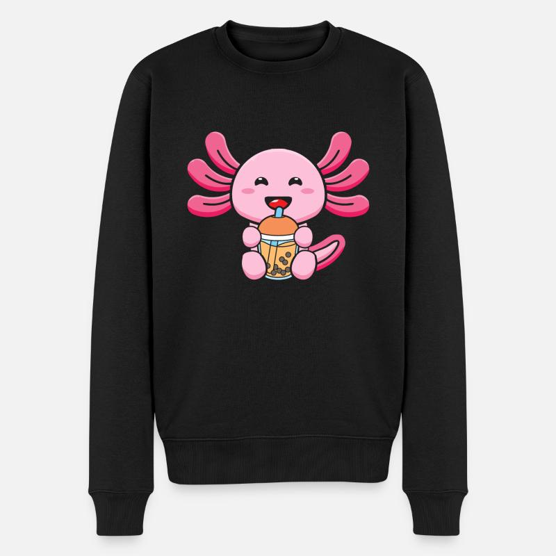 Bubble Tea Axolotl - Pull Premium bio Homme - noir