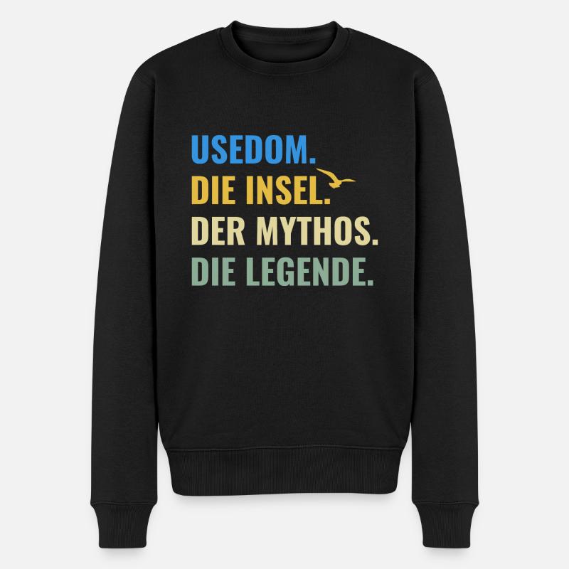 Usedom. Die Insel. Der Mythos. Die Legende Ostsee - Männer Premium Bio Pullover - Schwarz