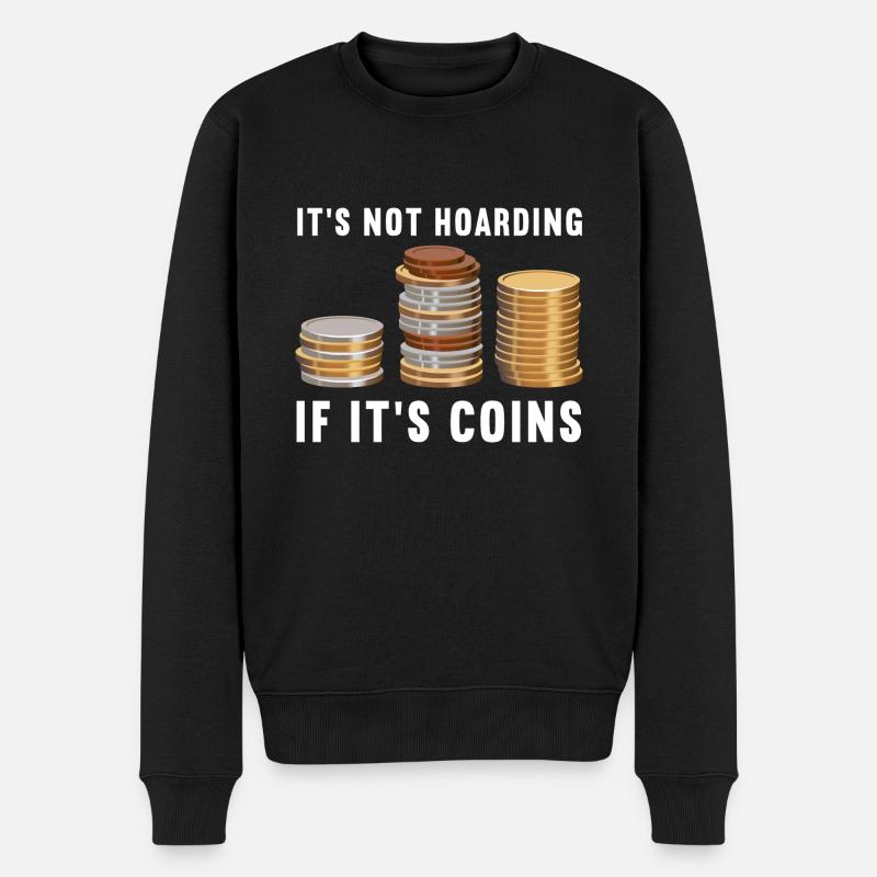 Numismatik Münzsammeln Geschenk - Männer Premium Bio Pullover - Schwarz