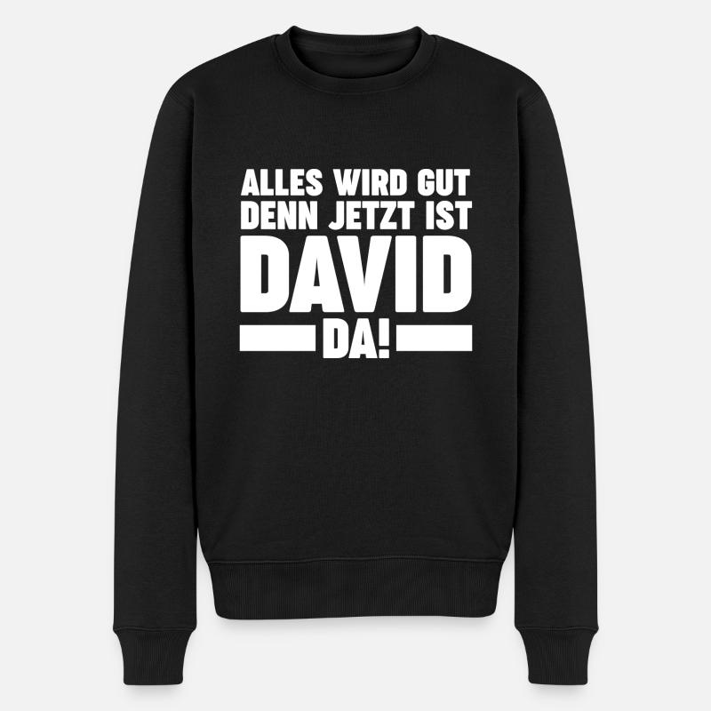 David - Männer Premium Bio Pullover - Schwarz