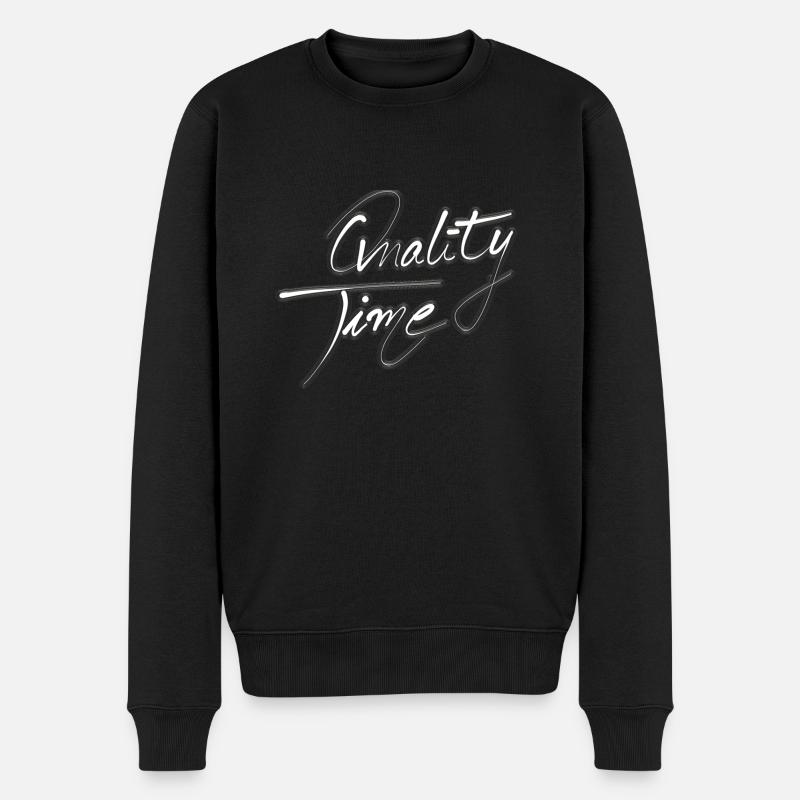 Temps de qualité Calligraphie Minimalisme - Pull Premium bio Homme - noir