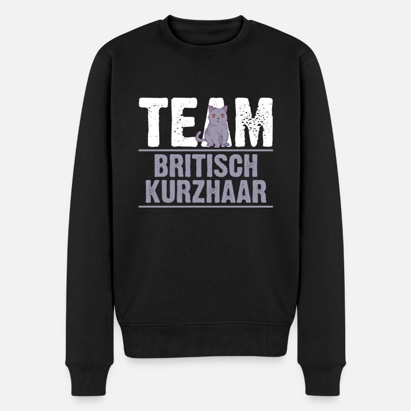 Britisch Kurzhaar Katze - Männer Premium Bio Pullover - Schwarz