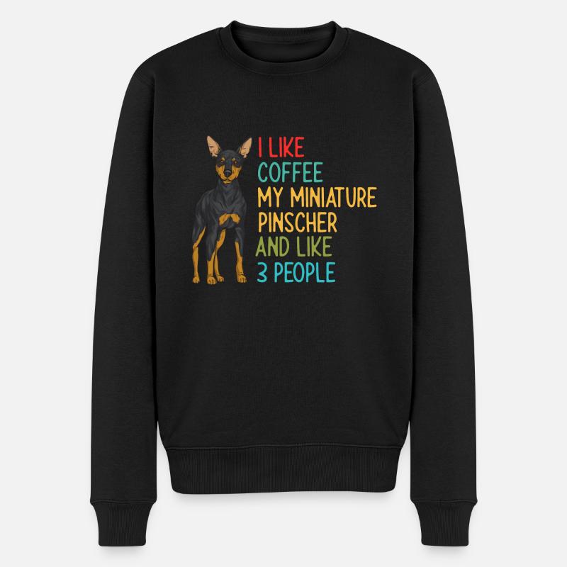 Zwergpinscher Rehpinscher Min Pin Hund - Männer Premium Bio Pullover - Schwarz