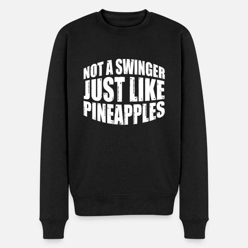 Not A Swinger, Just Like Pineapples 4 - Männer Premium Bio Pullover - Schwarz