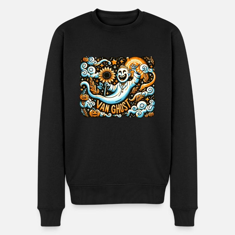 Van Ghost Art Professeur d’Halloween - Pull Premium bio Homme - noir