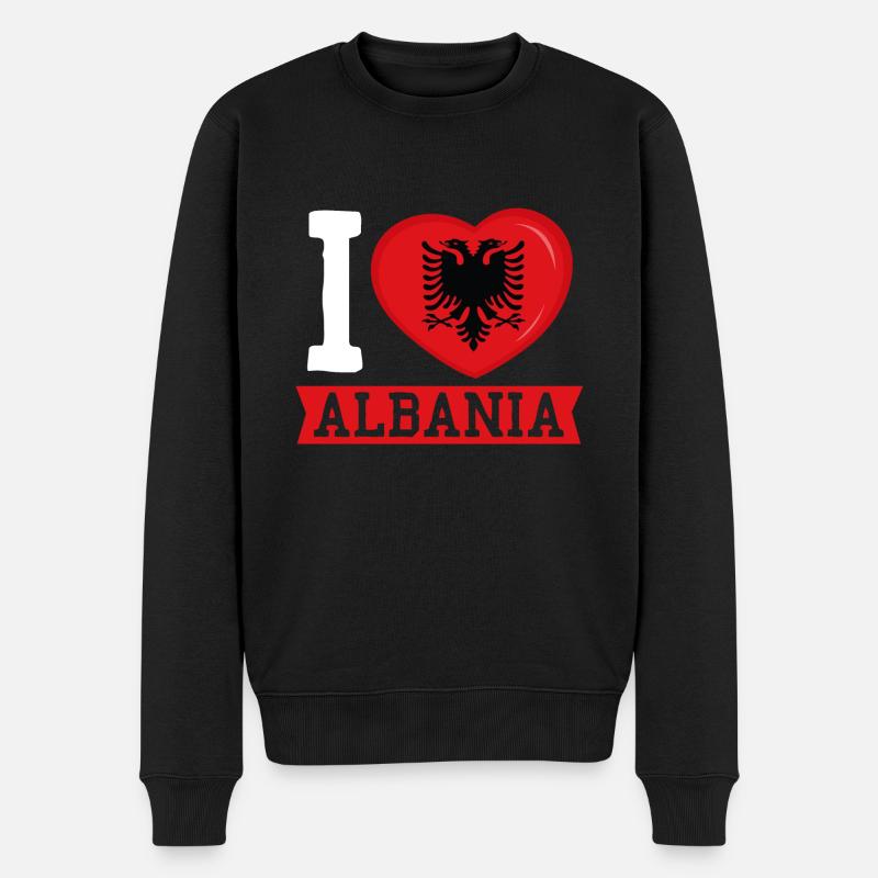 Drapeau albanais Aigle albanais Shqiponja - Pull Premium bio Homme - noir