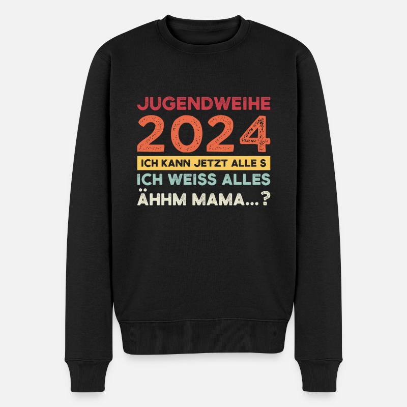 Jugendweihe 2024 Jugend Jugendfeier 2024 Geschenk - Männer Premium Bio Pullover - Schwarz