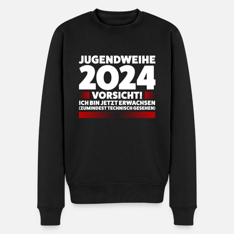 Jugendweihe 2024 Jugend Erwachsen Werden Geschenk - Männer Premium Bio Pullover - Schwarz