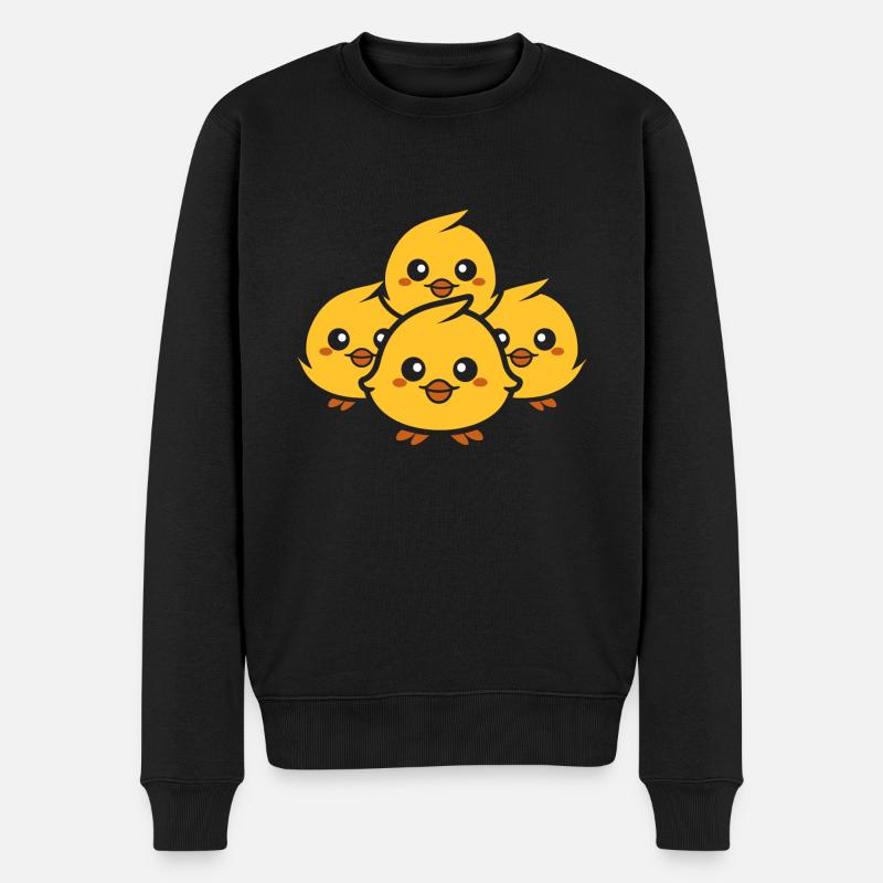 Küken - Männer Premium Bio Pullover - Schwarz