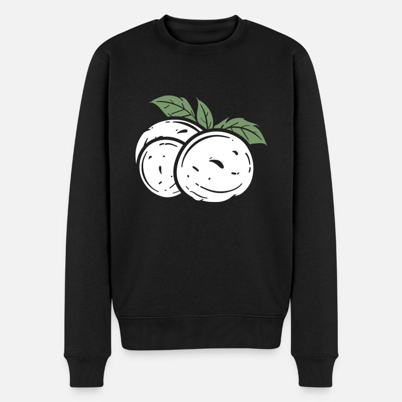 Mozzarella - Männer Premium Bio Pullover - Schwarz