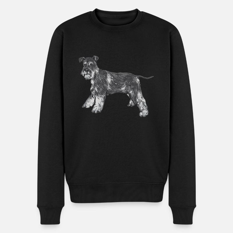 Zwergschnauzer Hund Schnauzer - Männer Premium Bio Pullover - Schwarz