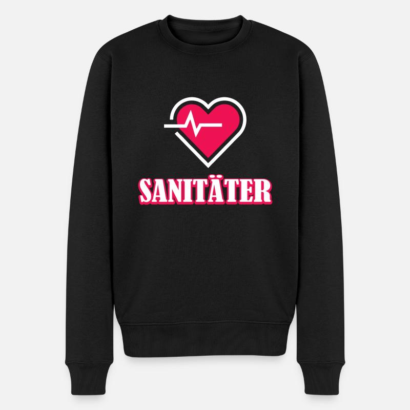 Sanitäter - Männer Premium Bio Pullover - Schwarz