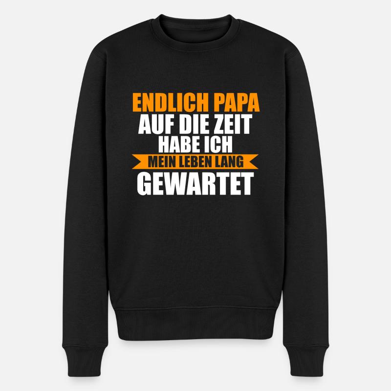 Vater Papi Papa - Männer Premium Bio Pullover - Schwarz