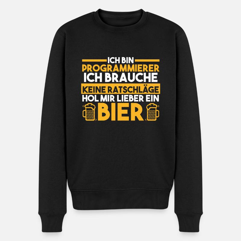 Programmieren Entwickler Coder Bier Programmierer - Männer Premium Bio Pullover - Schwarz