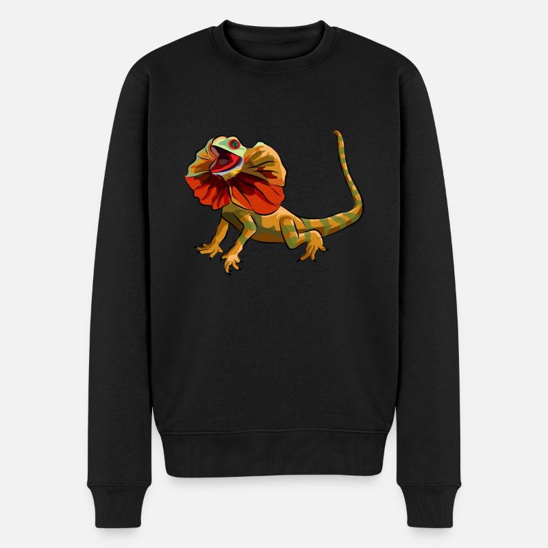Kragenechse Frilled-neck lizard Reptil Herpetologe - Männer Premium Bio Pullover - Schwarz