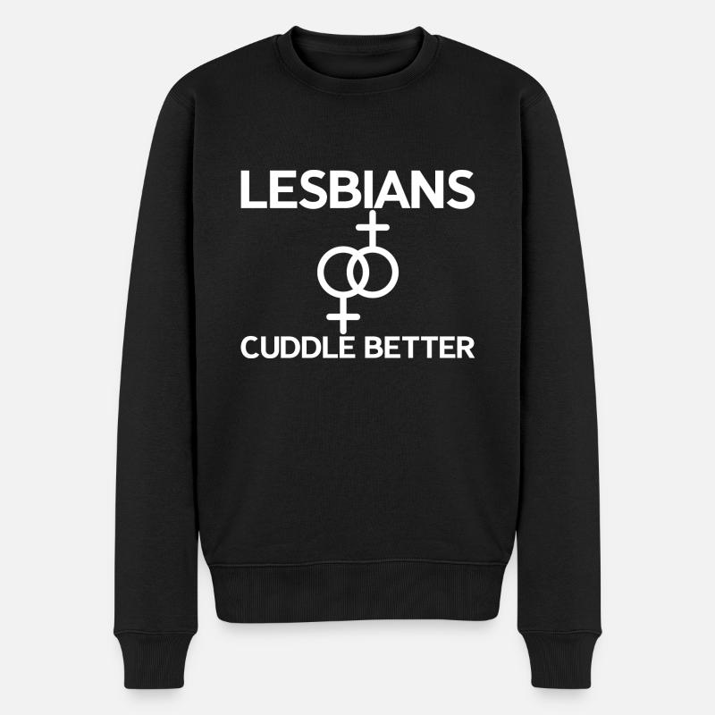Lesbians Cuddle Better 2 - Männer Premium Bio Pullover - Schwarz
