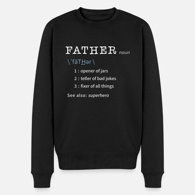 Vater / Papa Lexikon - Vatertag - Männer Premium Bio Pullover - Schwarz