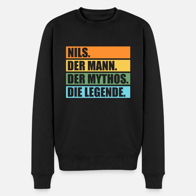 Nils - Männer Premium Bio Pullover - Schwarz