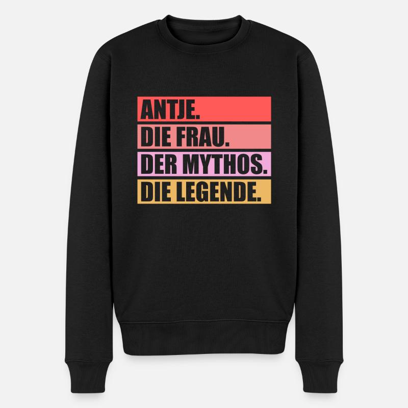 Antje - Männer Premium Bio Pullover - Schwarz