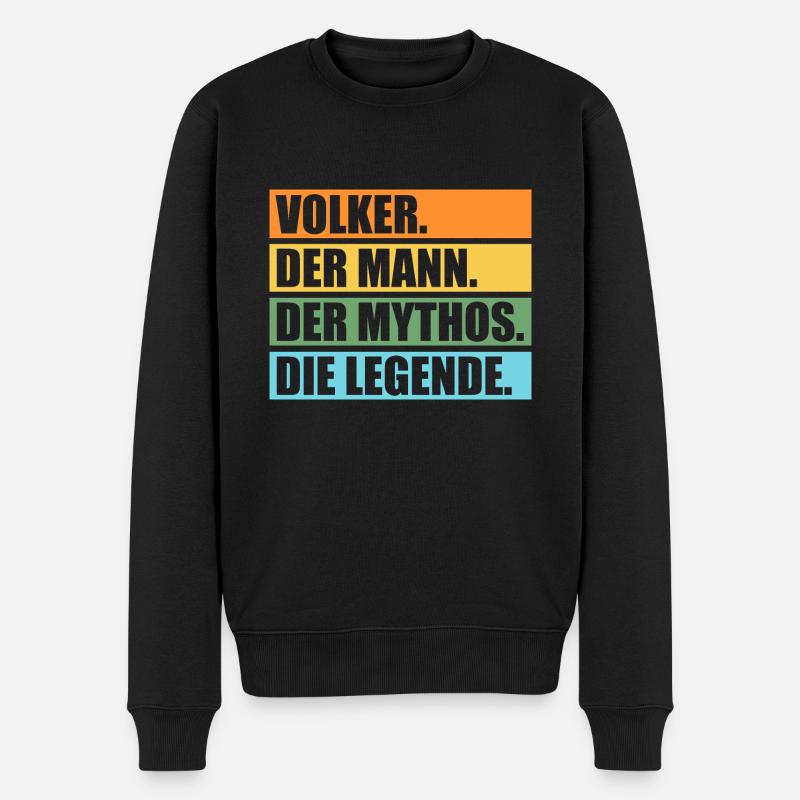 Volker - Männer Premium Bio Pullover - Schwarz