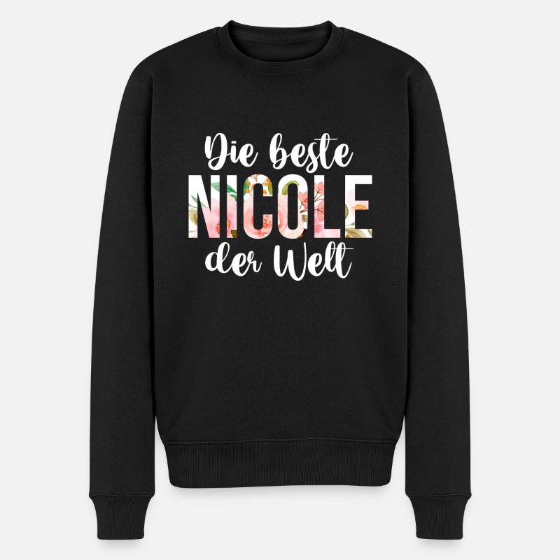 Nicole - Männer Premium Bio Pullover - Schwarz