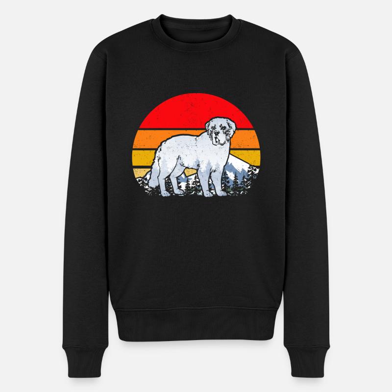 Saint-Bernard Chien Saint-Bernard - Pull Premium bio Homme - noir