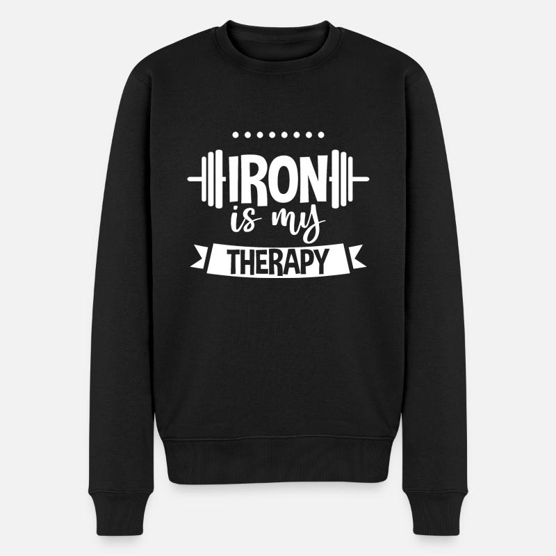 Iron Is My Therapy 8 - Männer Premium Bio Pullover - Schwarz