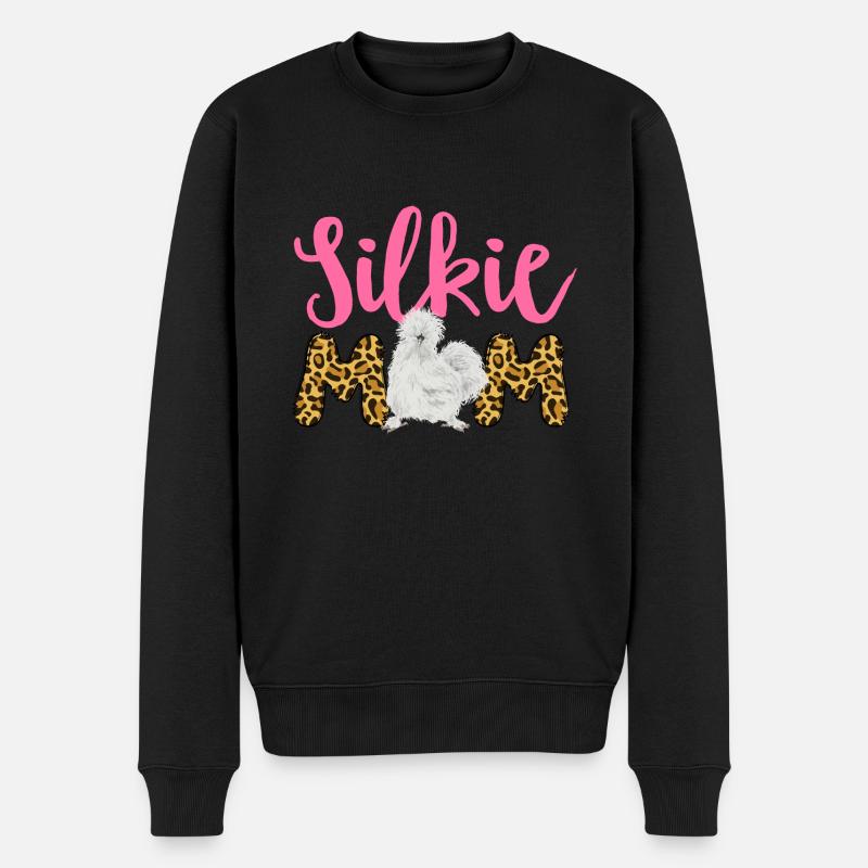 Seidenhuhn Silkie Chicken - Männer Premium Bio Pullover - Schwarz