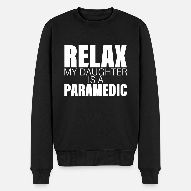 Détendez-vous ma fille est ambulancière - Pull Premium bio Homme - noir