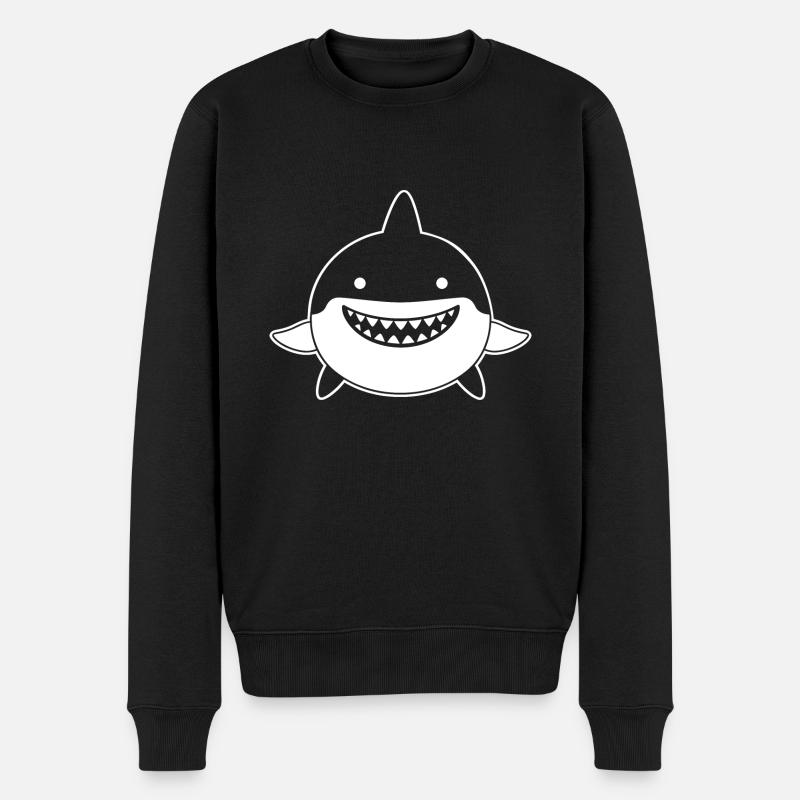 Hai - Männer Premium Bio Pullover - Schwarz