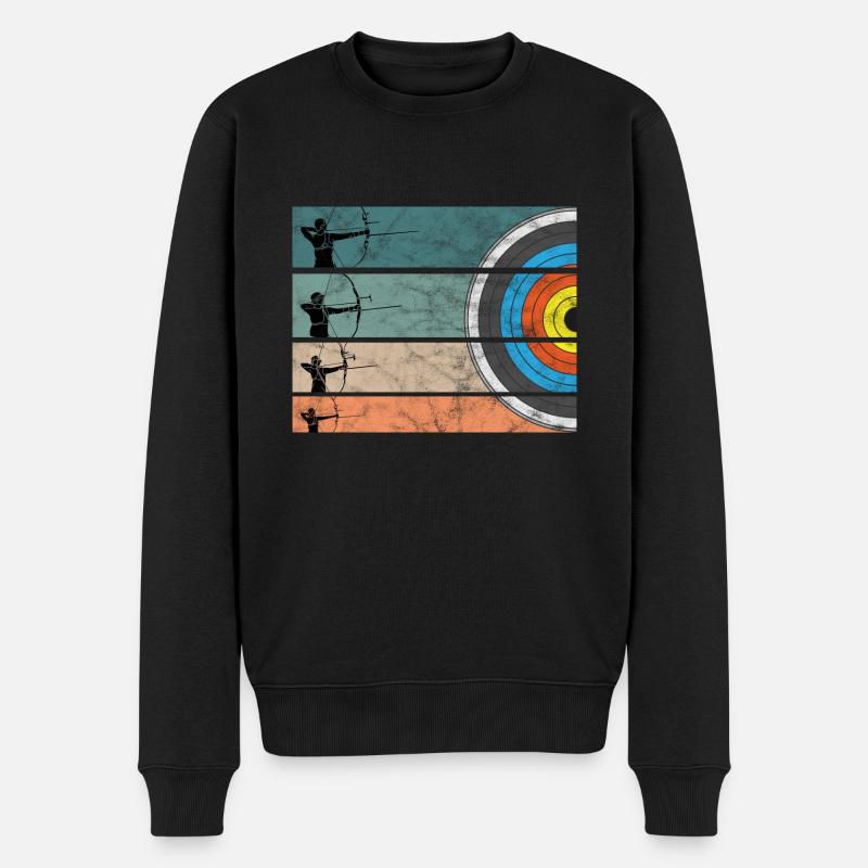 Bogenschiessen Bogenschütze Bogen Pfeil Langbogen - Männer Premium Bio Pullover - Schwarz
