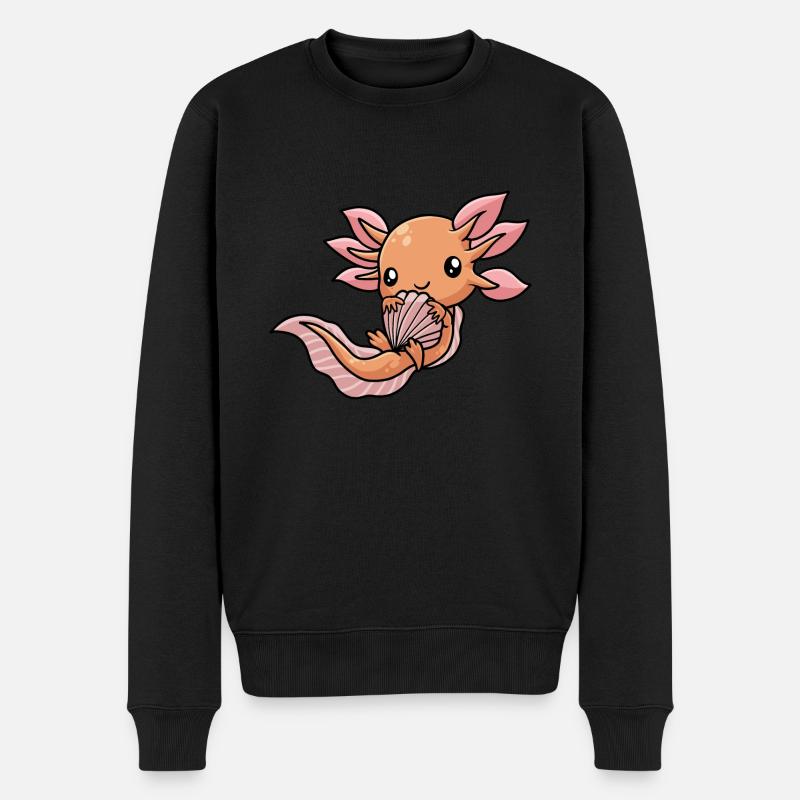 Axolotl Salamander - Männer Premium Bio Pullover - Schwarz
