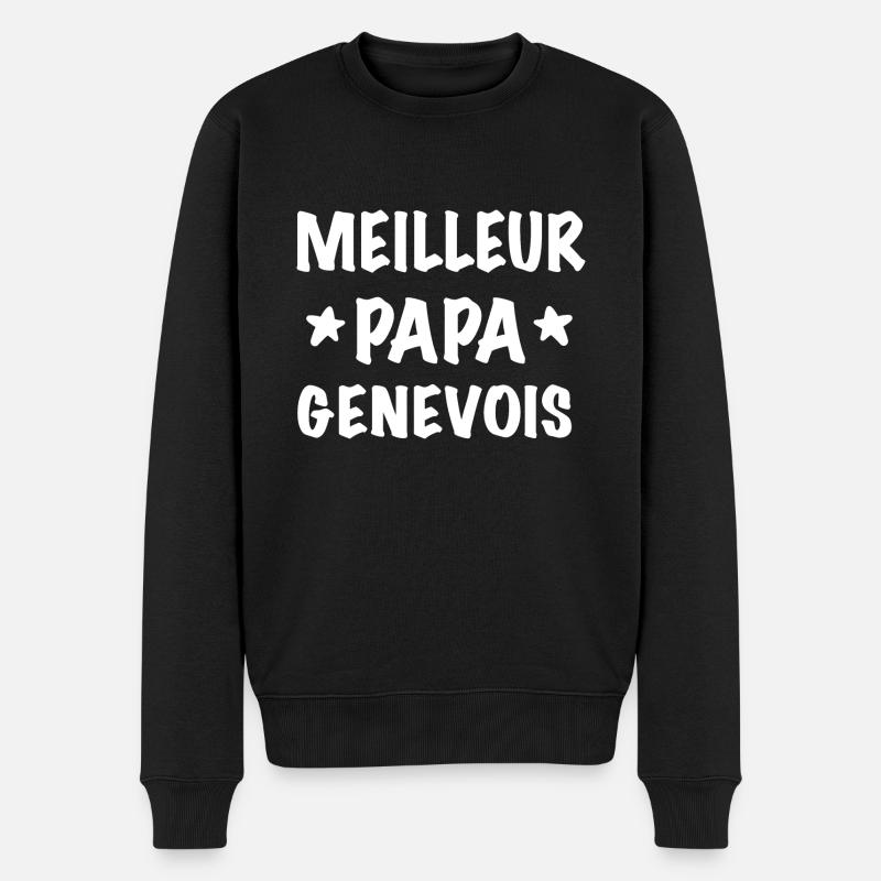 Meilleur papa genevois - Pull Premium bio Homme - noir