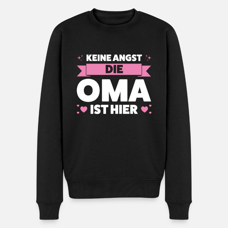 Oma Großmutter Großmütter Geschenk - Männer Premium Bio Pullover - Schwarz