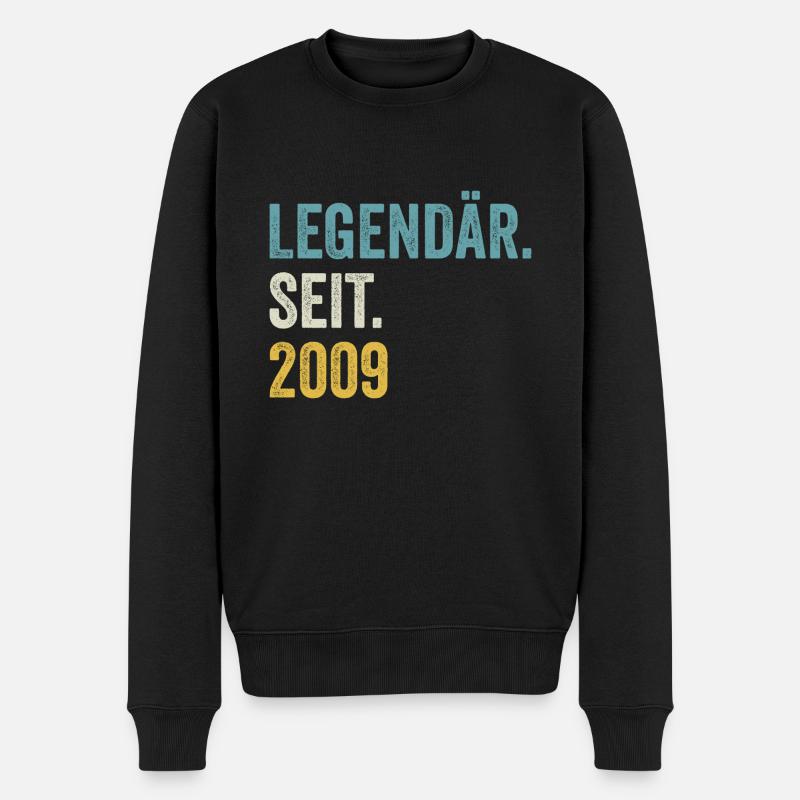 14 Jahre Legendär Seit 2009 14. Geburtstag - Männer Premium Bio Pullover - Schwarz