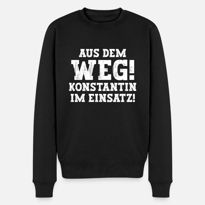 Konstantin Lustiger Spruch Vorname Name Konstantin - Männer Premium Bio Pullover - Schwarz
