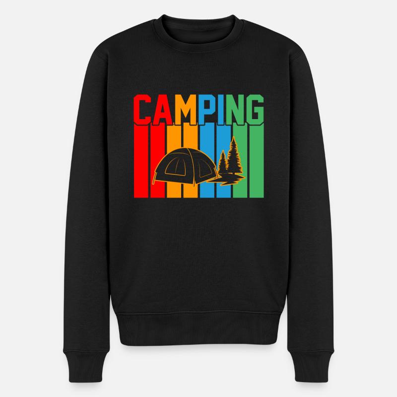 Camping Retro-Design Camping Geschenk - Männer Premium Bio Pullover - Schwarz