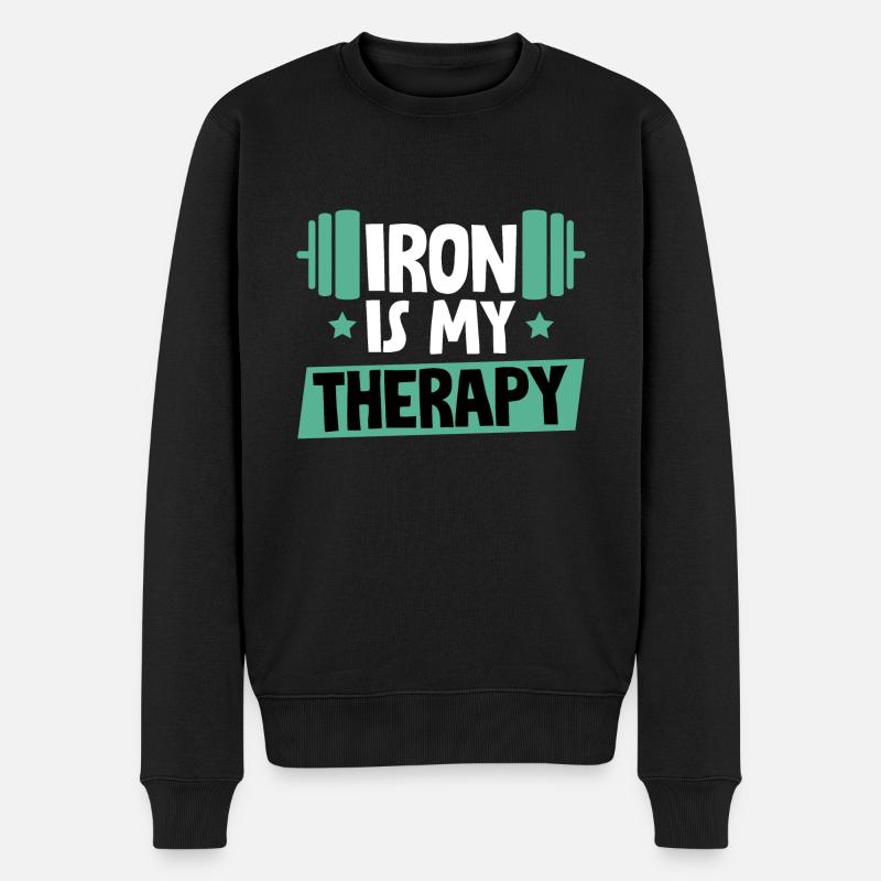 Iron Is My Therapy 6 - Männer Premium Bio Pullover - Schwarz