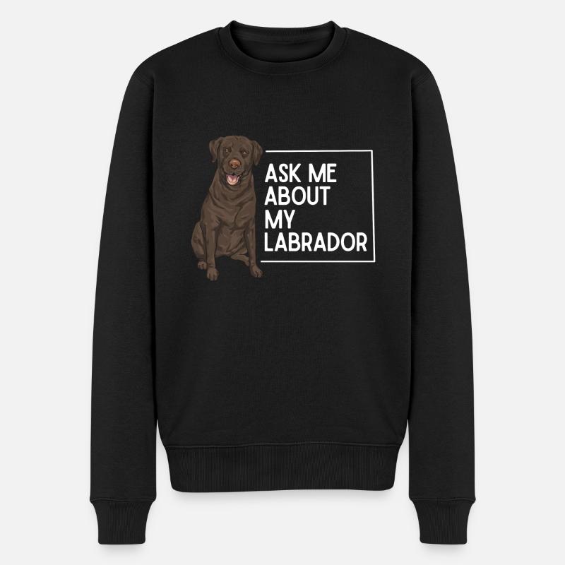 Chien Labrador Retriever chocolat - Pull Premium bio Homme - noir