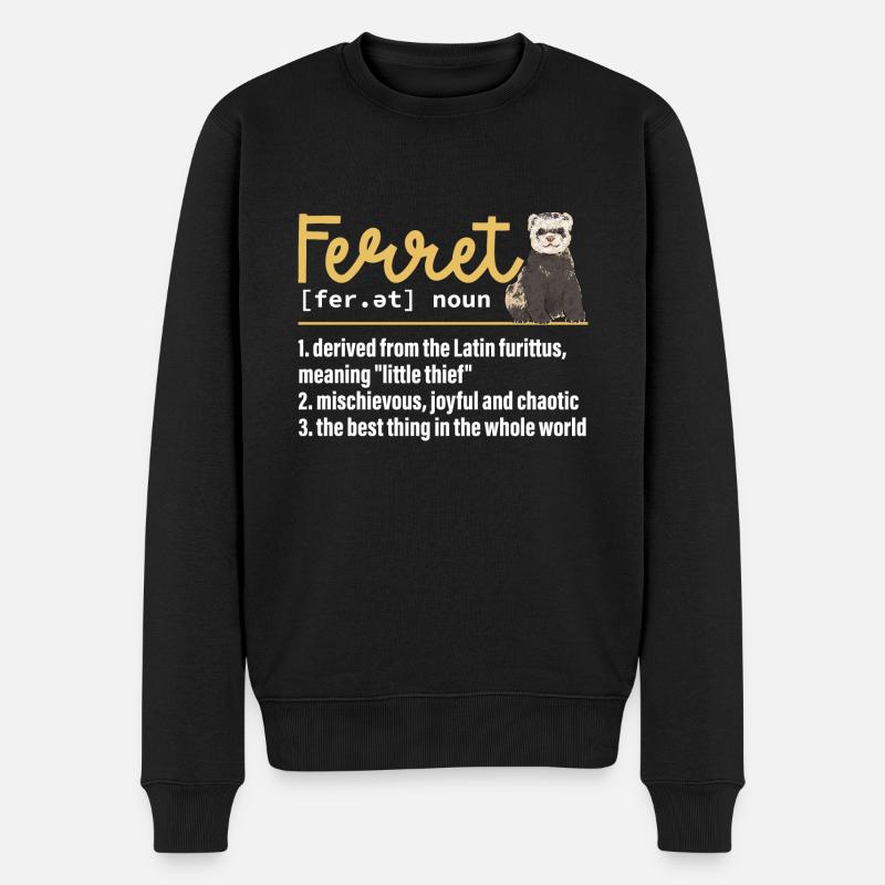Frettchen Besitzer Frettchen - Männer Premium Bio Pullover - Schwarz