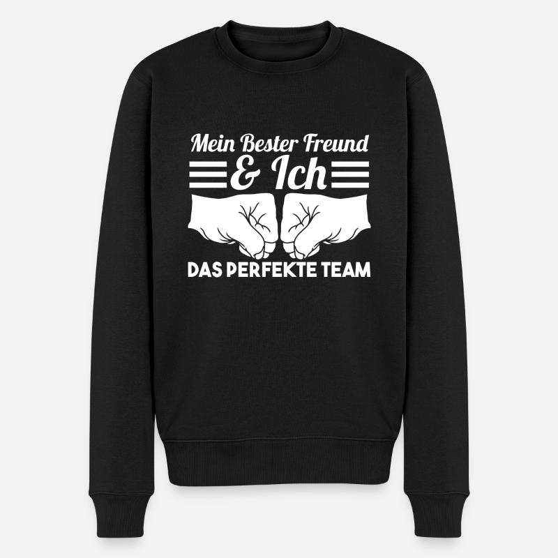 Bester Freund - Männer Premium Bio Pullover - Schwarz