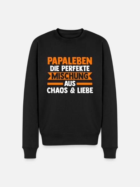 Vater Papi Papa - Männer Premium Bio Pullover - Schwarz