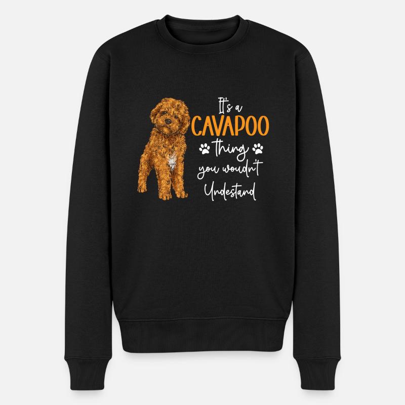 Cavapoo Cavoodle Capoodle Dog - Men's Premium Organic Jumper - black